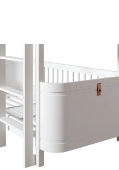 Umbauset für 'Wood Mini+' zwei Juniorbetten zum halbhohen Etagenbett Weiß