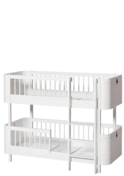 Umbauset für 'Wood Mini+' zwei Juniorbetten zum halbhohen Etagenbett Weiß