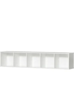 Wandregal 'Wood' horizontal 5x1 weiß