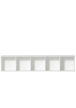 Wandregal 'Wood' horizontal 5x1 weiß