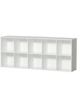 Wandregal 'Wood' horizontal 5x2 weiß