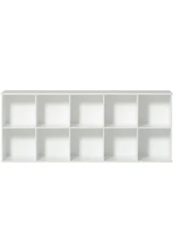 Wandregal 'Wood' horizontal 5x2 weiß