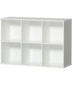 Wandregal 'Wood' horizontal 3x2 weiß