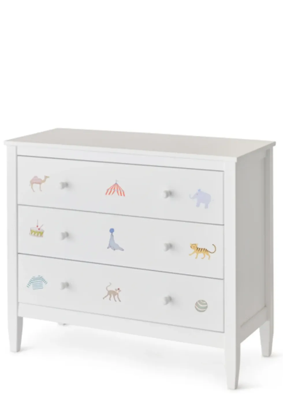 (Wickel-)Kommode weiß handbemalt