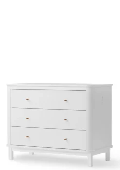 (Wickel-)Kommode 'Wood' 3 Schubladen Weiß