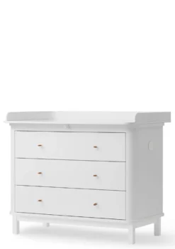 (Wickel-)Kommode 'Wood' 3 Schubladen Weiß