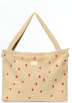 Wickeltasche 'Teddy Diaper Bag' Ecru Hearts
