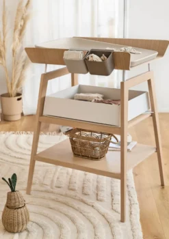 Wickeltisch mit Schaumstoffpolster 'Linea' Eiche
