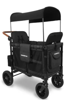 W2 Luxe Kinderwagen 2-Sitzer Volcano Black