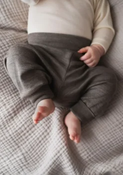 Wolle/Seide Baby-Hose natur